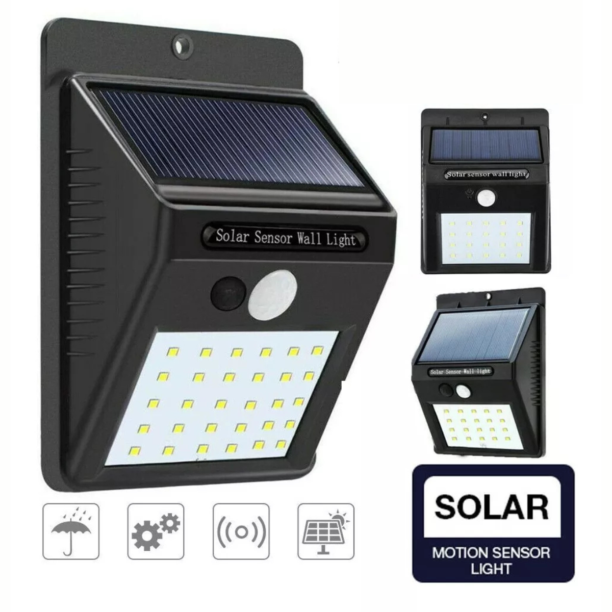 Foco Solar + Sensor de Movimiento 30 LED